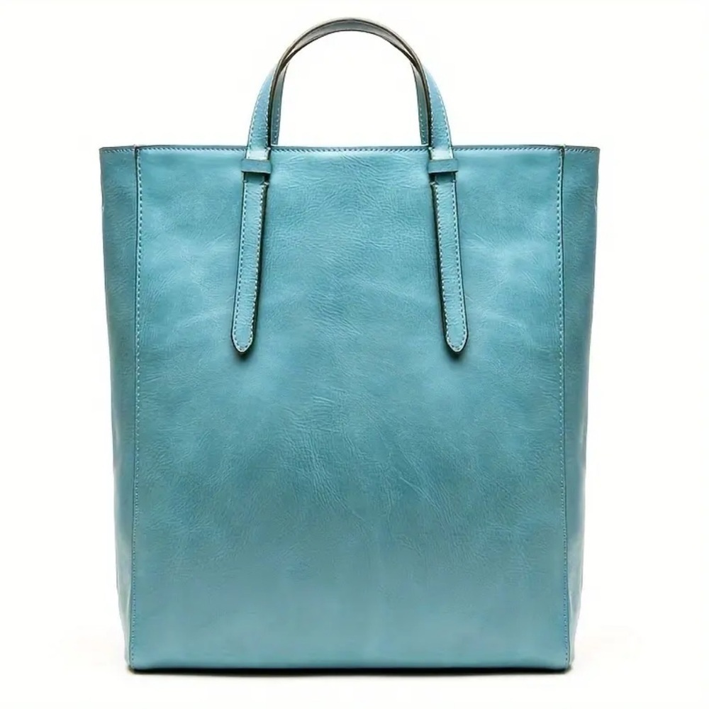 Blue - Vegan Leather Convertible Backpack